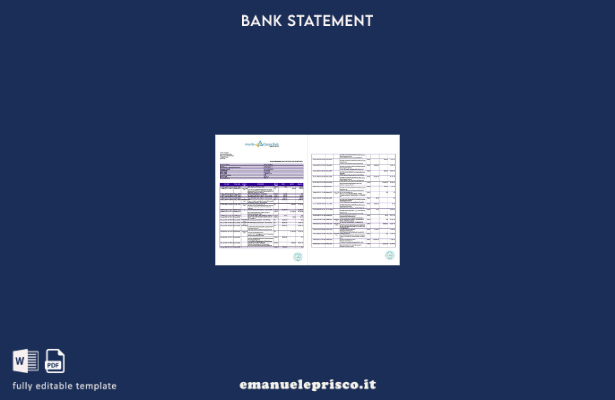 modello di pagine di parole dell'estratto conto bancario India Canara in stile v
